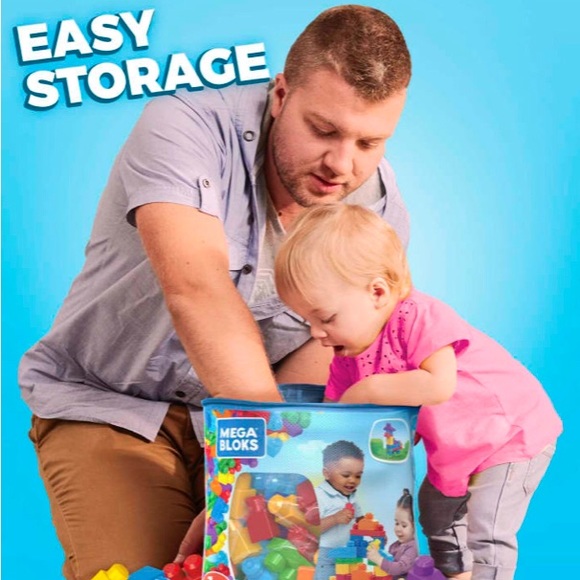 MEGA BLOKS First Builders endless building bag 100 blocks with building cards - Picture 7 of 11